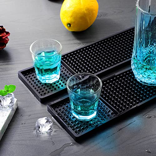 2PCS 23.65 x 3" Rubber Bar Mats, Non-Slip Bar Service Spill Mat for Station | Bar Table Mat Restaurant Kitchen Counter Bar Pad for Mixing Drink, Anti-Skid Heat Resistant Barber Station Mat for Hair Salon - size: 23.65x3.15" - 2PCS
