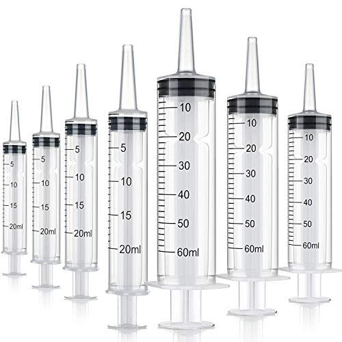 Boao 10 Pack Plastic Syringes Without Needle Epoxy Resin 20 ml,60 ml | Measuring Syringe for Precise Measuring, Epoxy Applicator in Resin Crafts Labs Pet Feeding Oil Glue liquid Dispensing - size: 20 ML, 60 ML