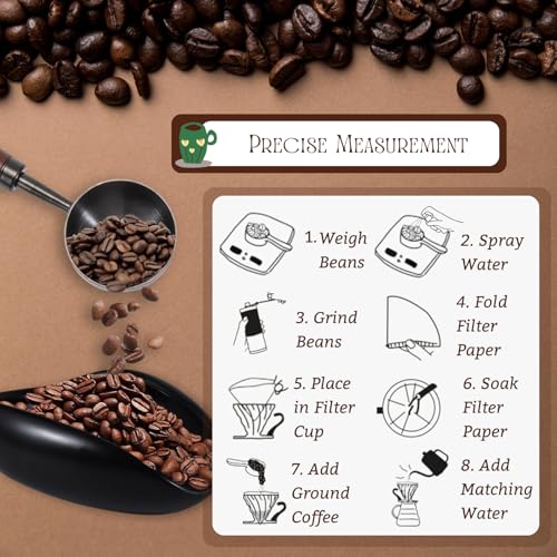 3pcs Coffee Bean Dosing Cup Set, Ceramic Cup Dosing Spoon Spray Bottle | Coffee Bean Dosing Cup Set in Gift Box, Static Reduction Precise Measuring for Espresso Tea Coffee Bar Accessories Kit - color: Black