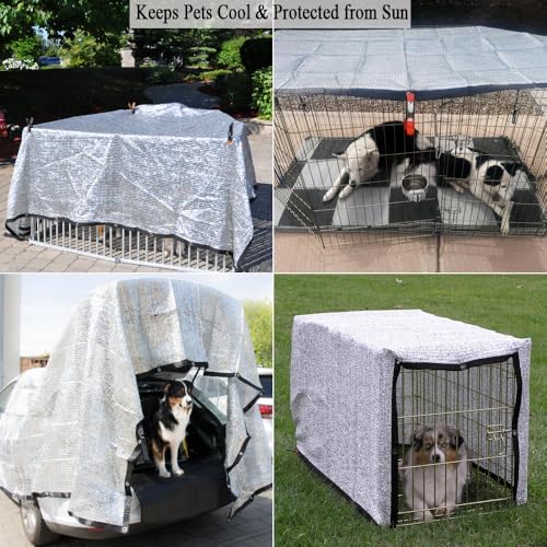 70% 10x20 FT Aluminet Shade Cloth for Car, RV and Camping | Reflective Silver Sun Shade Cover, Heat Protection, UV-Resistant, Breathable Sunshade Fabric for Patio, Dogs, Greenhouse - size: 10x20FT