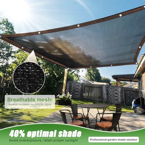 Storystore 40% Shade Cloth, 20Ft x 20Ft Heavy Duty UV Mesh with Grommets | Optimal Sunlight Balance | Heavy-Duty HDPE Mesh | Rust-Resistant Grommets | Heat Relief | Versatile Coop & Plant Cover - size: 20Ft x 20Ft