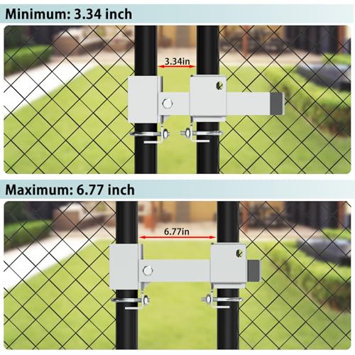 Chain Link Fence Double Gate Latch for 2" Gate Frame Residential Strong Arm Chain Link Fence Gate Latch Double Gate Latches for Metal Gates Swing Gates - color: Silver for 2" Gate Frame