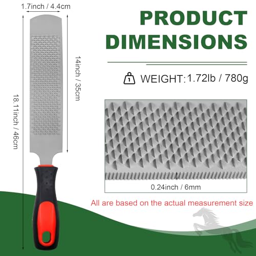 18 Inch Hoof Rasp, Carbon Steel Farrier File Tool, Trimming Tool Horse Rasp with Handle, Suitable for Horse Donkey Cow Goat Animal Hooves - size: 18 inches