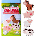 BioSwiss Bandages, Farm Animal Shaped Self Adhesive Bandage Set, Latex Free, Sterile Wound Care, 50 Count - size: 50-Count Tin, style: Farm Animals