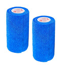 Vet Wrap Tape (Blue) (2 Pack) (3 Inch x 15 feet) Self Adhesive Adherent Adhering Cohesive Flex Self Stick Bandage Grip Roll Dog Cat Pet Horse - color: Blue, size: 2 Rolls