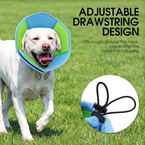 Dog Cone - Soft Cone for Dogs to Stop Licking, Pet E-Collar Alternative After Surgery, Adjustable Pet Recovery Collar for Wound Healing, Light Blue Small - color: Light Blue, size: Small