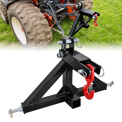 Nilight 3 Point Trailer Hitch 2" Receiver Quick Adapter with Towing Hook | For Category 1 Tractor Compatible with BX Kubota John Deere Kioti Yanmar - color: 3 Point 2" Trailer Hitch Receive