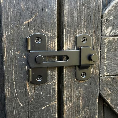 DOUBLE 2 C Barn Door Lock, 2 Pack Sliding Barn Door Lock Hardware Gate Latches, Carbon Steel Door Latches for Barn Door Cabinet Window Closet Door, Black, 2 Pack - style: 2 Pack