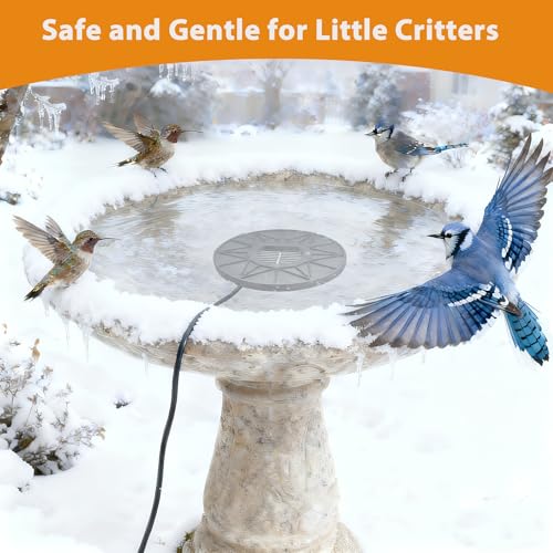 Bird Bath Heater, 70W De-Icer Submergible Deicer Birdbath Water Heater Thermostatic Control Power Saving for Birdbath Farm Livestock Drinking Outdoors in Winter - color: 70W De-Icer