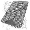 Extra Large Shower Foot Scrubber Mat, Yonala 47x32 Inch Non Slip Shower Mats for Elderly, Anti Slip Shower Mat with Suction Cups, Soft Trimmable TPE Shower Mat for Walk in Shower Stall, Heavy Mat - color: Gray