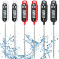 6 Pcs Instant Read Meat Thermometer Long Probe,Black, White, Red | Probe Waterproof Digital Thermometer, For Cooking BBQ Water Milk Liquids, Quick Accurate Food Temperature - color: Black, White, Red