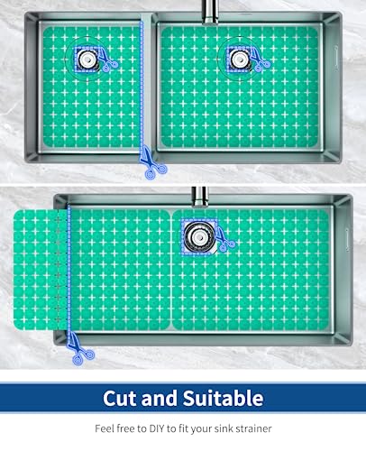 Bligli Sink Mat for Stainless Steel/Ceramic Sinks, 2 Pack 15.8x11.8 inches PVC Sink Protectors for Bottom of Kitchen Sink, Dishes and Glassware drain Mats, Durable and Fast Draining (Green) - color: Green