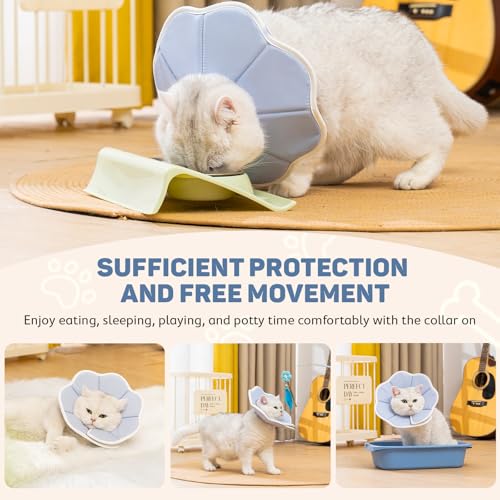 Avont Cat Cone M Adjustable Soft E-Collar, Grey | M fits 9.0-11.5" Depth 4.5" soft breathable anti-lick water-resist easy-clean - color: Grey, size: M(Neck:9.0"-11.5")
