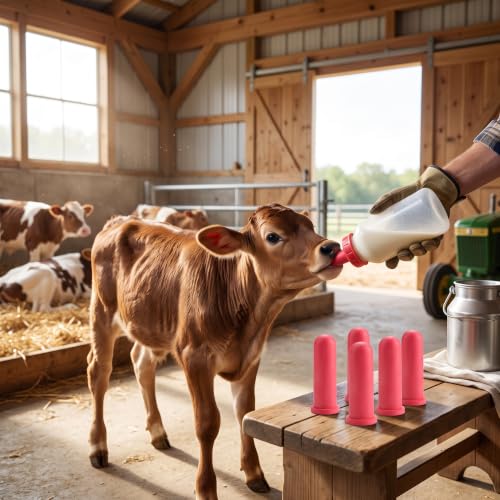 HEEPDD 5Pcs 10cm Length Rubber Calf Milk Drink Nipple | Calf Feeding Bottle Nipple Small Animal Nursing Bottle Nipples Farm Animal Feeding Supplies