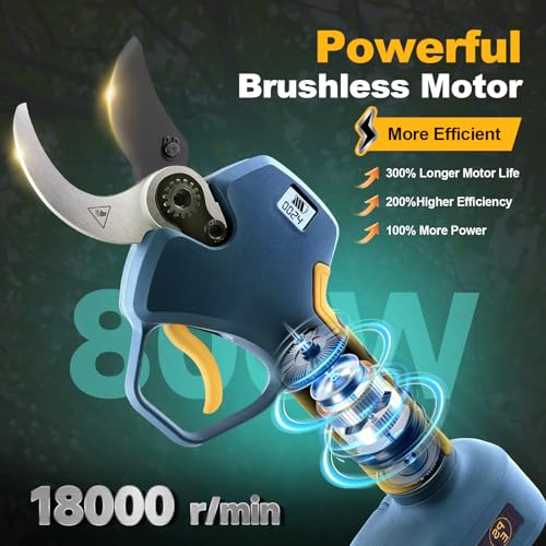 40mm Cordless Pruning Shears Tool Only, Compatible with Makita | 1.6 inch Adjustable Cutting Capacity, Compatible with Extension Pole for Gardens, Fruit Trees & Professional Pruning - style: PR-E40-Body