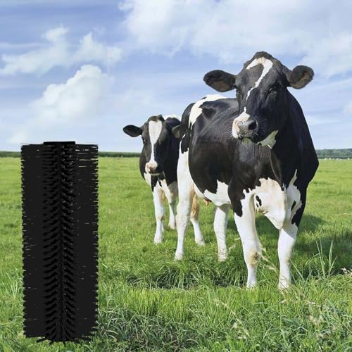 4 Sets Scratch Brushes For Livestock - 20 X 8 Inch Anti-Itch Tool,Multifunctional Cow Scratching Grooming Brush,Screws And Nuts For Sheep, Cattle, Horses, Pigs,Effectively Protecting The Fence - color: black