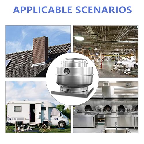 Restaurant Hood Grease Rated Exhaust Fan- Food Truck High Speed Direct Drive Centrifugal Upblast Exhaust Fan 1HP 110 Volt Single Phase Motor 3500 CFM - size: 1HP