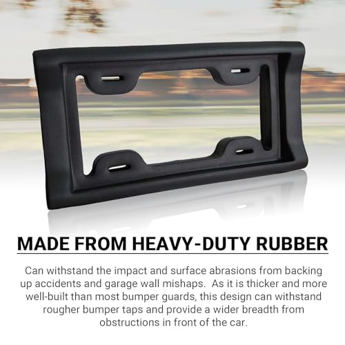 AR-PRO Ultimate License Plate Bumper Guard Screws Included - 2.3" Thick Rubber License Plate Mount Protects Bumper from Scratches and Dents - Universal Fit for Cars, Trucks, SUVs, and Vans - size: 1 Pack - Standard (2.3" Thick)
