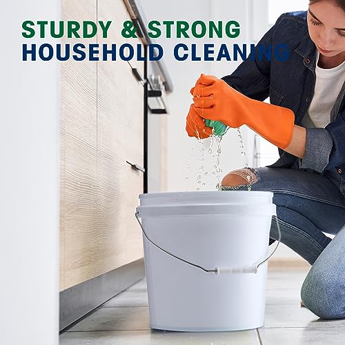 Tioncy 24 Pcs 2 Gallon Plastic Buckets with Lids and Handles,White | Storage Pails for Paint, Cleaning, Organizing, Durable Containers, Metal Handles, Plastic Material - color: White