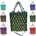 Majestic Ally Double Side Open Slow Feeder Hay Bag - Diamond shaped Obliquely Placed Webbing (Hunter Green) - color: Hunter Green