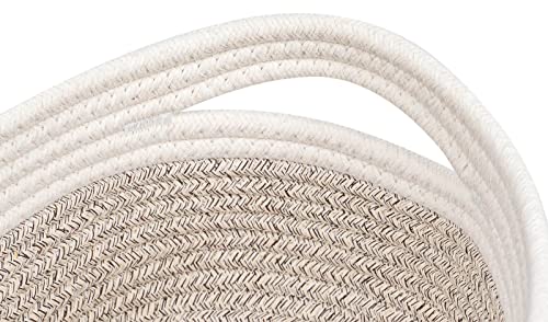 CubesLand Baskets for Shelves Storage,Cube Shelf Closet Storage Bins Set 2 | Long-lasting &Skin-friendly Toy Basket Bin,Stylish Room Decor Basket,Woven Off White/Light Brown - color: Off White/Light Brown, size: 2pcs-small basket