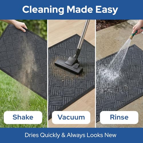 Barnyard Designs Premium Gray Non-Slip Door Mat (30" x 48", 2-Pack) | Heavy-Duty Entrance Rugs with Rubber Backing for Entryway, Patio, or Porch; Indoor and Outdoor; Set of 2 - size: 2'6" x 4'