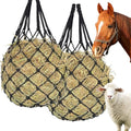 Slow Feed Hay Net for Horses,2 Pack Hanging Feeder for Horses Sheep Goats, Black Nylon Mesh Bag, 40 Inch Length, 2.36 Inch Holes, Cross Weave Design,