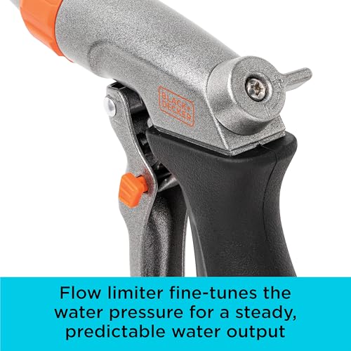 Black + Decker® Adjustable Front Trigger Nozzle – Heavy-Duty, Precision-Control Garden Hose Sprayer BD59380