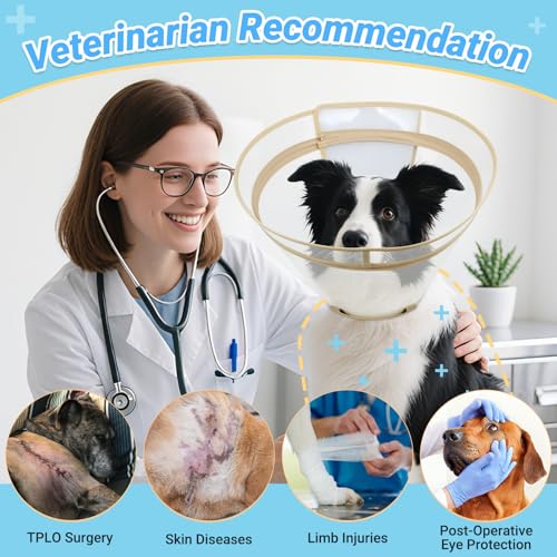 Dog Cone to Stop Licking, Clear Recovery Collar with Detachable Zipper, Sturdy Elizabethan Collar for Large Medium Small Dogs, Soft Adjustable Cone After Surgery Patented, Khaki L - color: Khaki, size: L(Neck: 13.75"-16.5")
