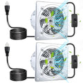 Saillong 2 Pack Silver 6 Inch Kitchen & Bathroom Wall Exhaust Fan - 308CFM Extractor Ventilation Fan with Damper & Low Noise Ceiling Mount for Garage Attic Window Ventilation, 110V