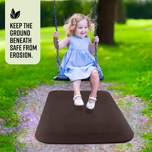 Playsafer Playground Safety Rubber Wearmat for Swingsets and Slides - 1" Thick X 24" W X 40" L (1 Pack, Brown) - color: Brown, size: 1 Pack (40" L x 24" W x 1" Thick)