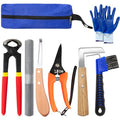 8 inch Farrier Tools Kit (8 Piece) Horse Goat Hoof Trimmers Carbon Steel Nippers Shears Nail Clipper, Mini Rasp, Hoof Trimming Cutter Knife, File for Pig Sheep Donkey Equine Supplies With Storage Bag
