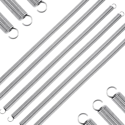 6pcs Extension Springs,0.047"x0.4"x11.8" 304 Stainless Steel | Extension Springs with hook ends 11.8inch - size: 0.047"x0.4"x11.8"