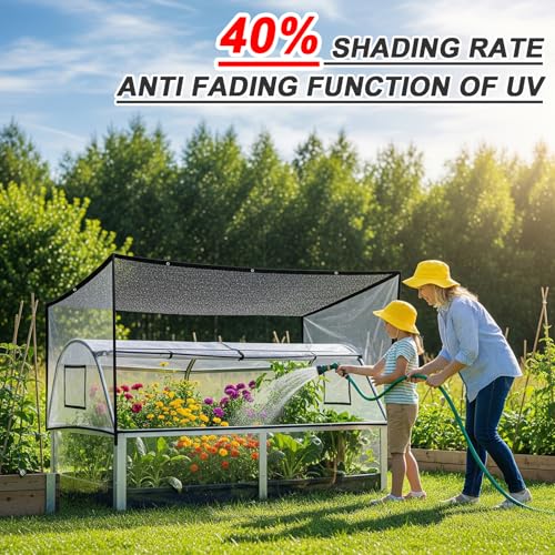 SUNNY GUARD Sun Shade Cloth, 12 x 20 FT Black HDPE Mesh | 35-45% Breathable shade cover creates a cooler space for plants, vegetables, greenhouses, patios, chicken coops, and kennels - color: 40 SHADE-BLACK, size: 12 FT x 20 FT