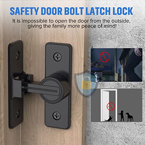 90 Degree Barn Door Lock, Heavy Duty Locks, Matte Black | Flip Sliding Gate Latches for Garden, Bathroom, Garage & Sliding Doors - size: 1 Pack Matte Black