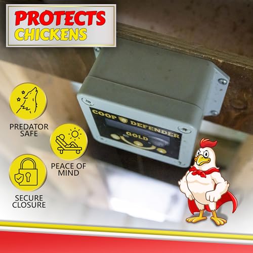 My Favorite Chicken Automatic Chicken Coop Door – Battery Powered Electric Chicken Door with Auto Timer & Solar Sensor, Safe Smart Chicken Door Opener for Chicken & Duck Coops