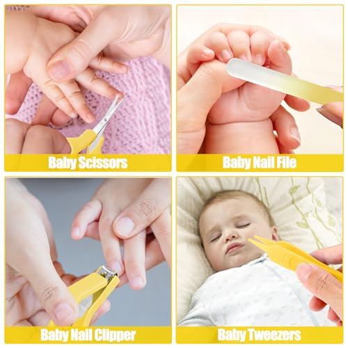 Baby Healthcare and Grooming Kit for Newborn Kids, 24PCS Upgraded Safety Baby Care Kit, Newborn Nursery Health Care Set, Baby Care Products (Yellow) - style: YELLOW-24