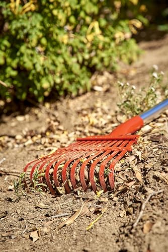 Corona RK 62060 Fixed Tine Shrub Rake, Aluminum Handle, 8-Inch Wide