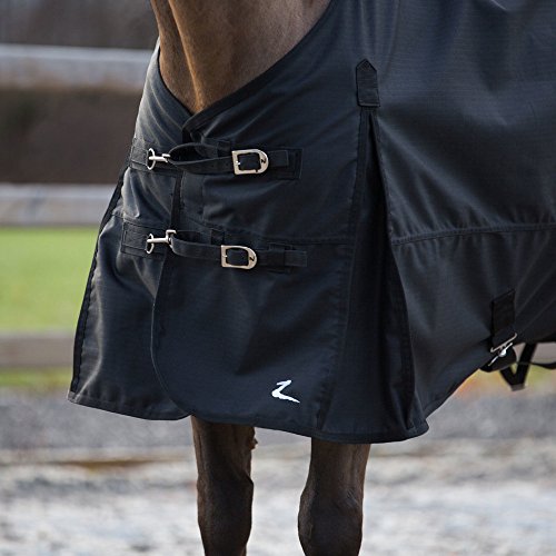 HORZE Nevada 1200D Waterproof Turnout Sheet - Black - Size: 57 - size: 56 in