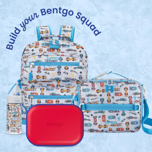 Bentgo Chill Kids 4-Compartment Bento Box Leakproof Lunch Box | Built-In Ice Pack, 3.3 Cup Capacity, BPA-Free, Microwave & Dishwasher Safe Tray, Ideal for Ages 3–7 (Red/Royal) - color: Red/Royal