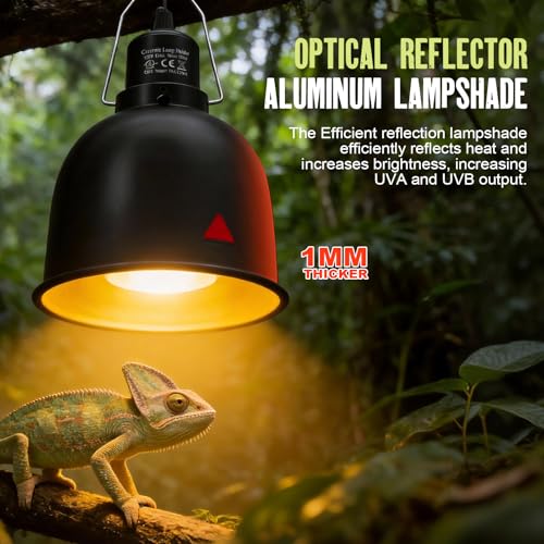 2-Pack Reptile Light Fixture 5.5in Deep Dome Reptile Lamp Fixture Heat Lamp Fixture for Heat/UVA/UVB Bulb Basking Lamp Max 160W for Reptile Habitat