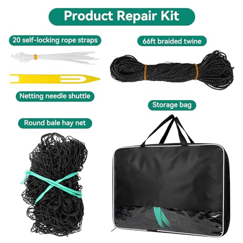 5x5 Ft Knotless Round Bale Hay Net for Horses, Livestock Feeder | Heavy Gauge Knotless Slow Feed Round Bale Hay Feeder, Ideal Feeding Net for Horses, Cattle and Sheep on Farms & Pastures