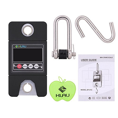 Klau Digital Fish Scale,300 kg / 600 lb Industrial Crane, Black | High Precision Sensor, Hanging Scale, For Home Farm Hunting - color: Black