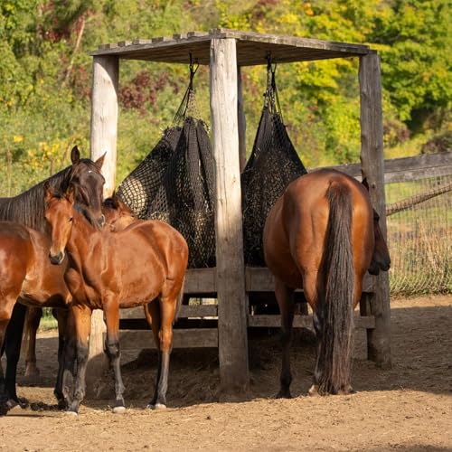 Aoneky Large Hay Net for Horses Slow Feed Horse Feeder Hay Bag 47 Inch Bale Size with Soft Knotless Nylon Mesh Fits Small Square Bales Up to 36x18x18 Inch - size: 1 inch