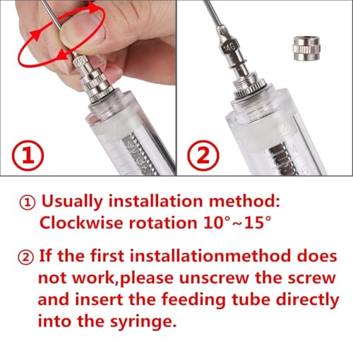 20ML Goat Drench Gun Goat Syringe, Adjustable Dosage Drench Syringe with 2 Nozzles, Drench Gun for Sheep Cat Cattle Dog Pig Horse