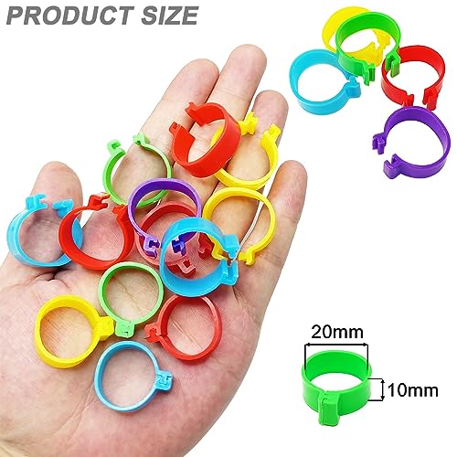 100Pcs 20mm Large Chicken Identification Leg Bands Duck Leg Bands Poultry Leg Bands Rings 8/16/20/25mm - size: 20mm - 100Pcs