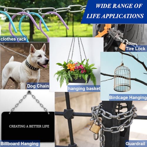 50ft Stainless Steel Chain, 2mm Hanging Chain,Jack Chain,304 Stainless Steel Metal Chains are Customizable for Hanging Bird Feeders/Dog Leashes/Signs & DIY Projects(2mm with Spool) - size: 50FT 2.0MM