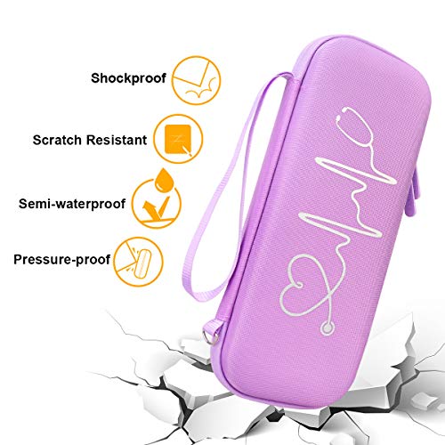 BOVKE Stethoscope Case for 3M Littmann Classic III Monitoring, Lightweight II S.E, Cardiology IV Diagnostic, MDF Acoustica Stethoscopes, Extra Room for Nurse Essentials and Medical Supplies, Purple - color: Purple