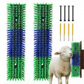 Livestock Scratching Brush, Itch Relief Goat Scratching Post Brush | Wear-Resistant Nylon Bristles, Heavy-Duty Screws, Self-grooming Horse Scratching Post for Goats, Cows, Sheep, Pigs, Donkeys