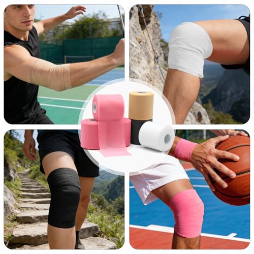 OK TAPE Pre Wrap Tape Athletic Foam Underwrap for Sports 6-Rolls, 72 Yds | Protect for Ankles Wrists Hands and Knees, Soft, Breathable, Skin-friendly and Latex-free 2.75 Inches - White - color: White, size: 2.75 In*12Yds
